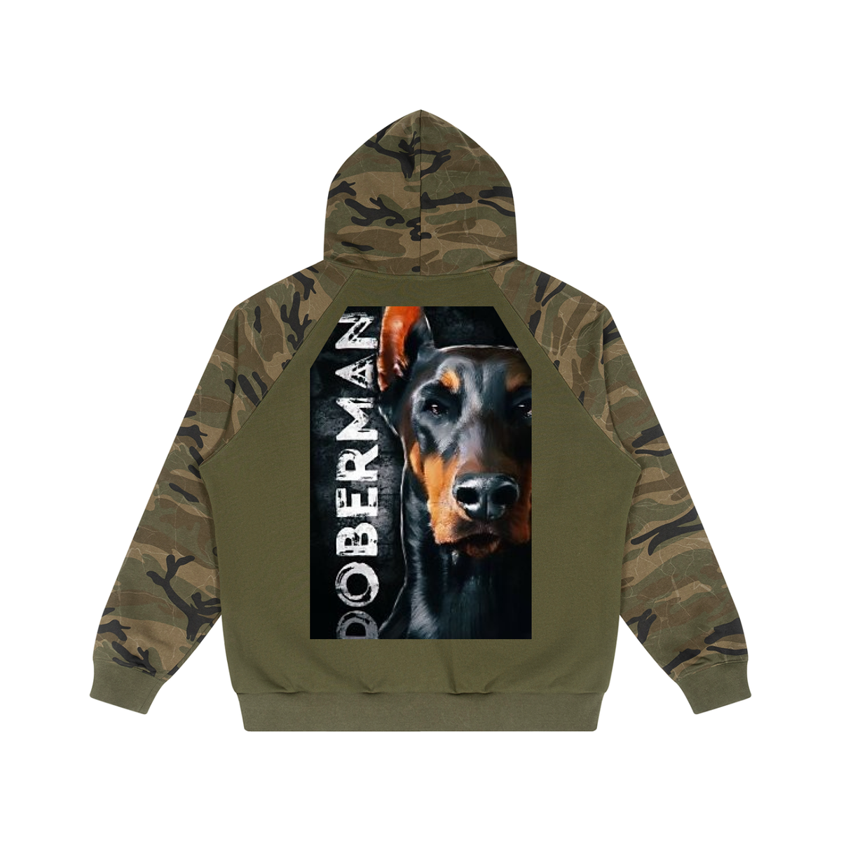 Unisex Camo-Splice Raglan Zip Hoodie