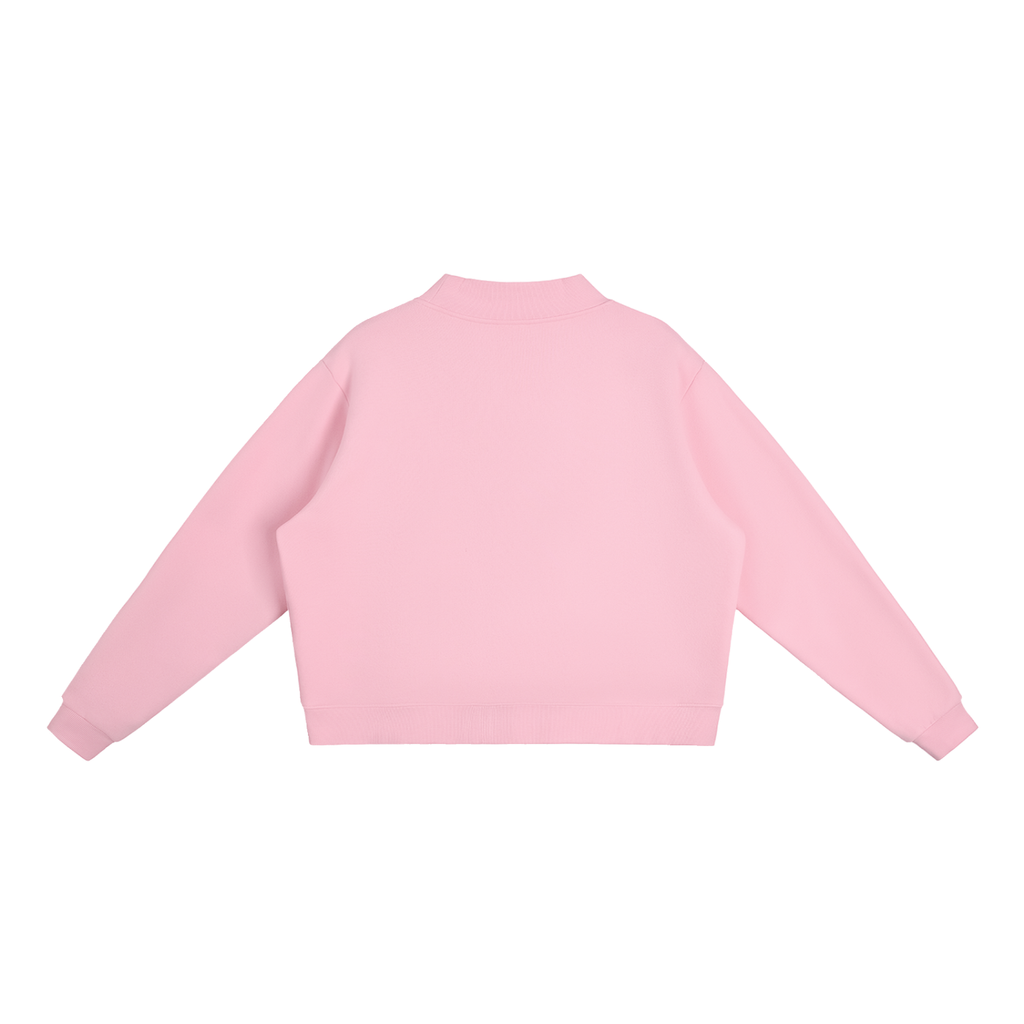 Essential Fleece Mock-Neck Crew Sweatshirt